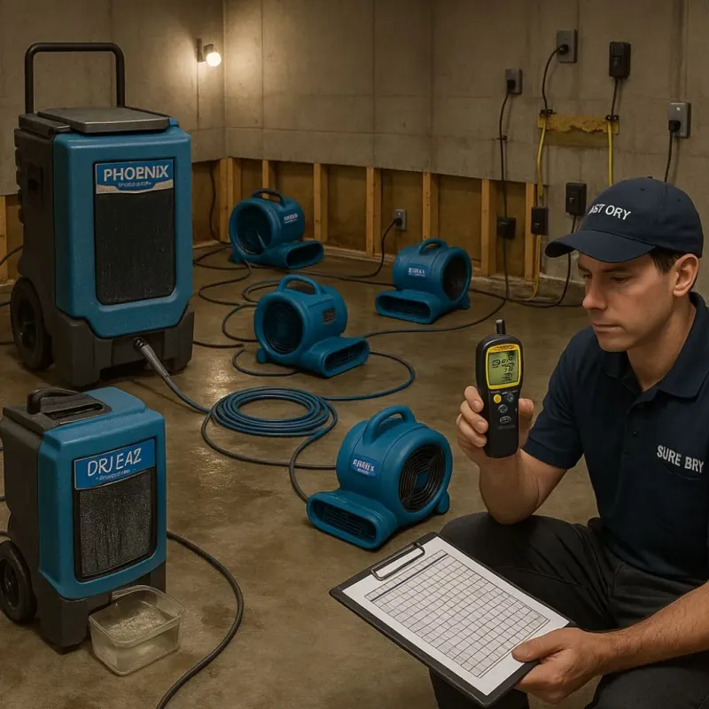 Structural Drying and Dehumidification process in Browns Lake, WI